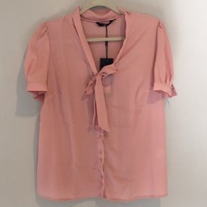 Blush pink vintage style blouse
